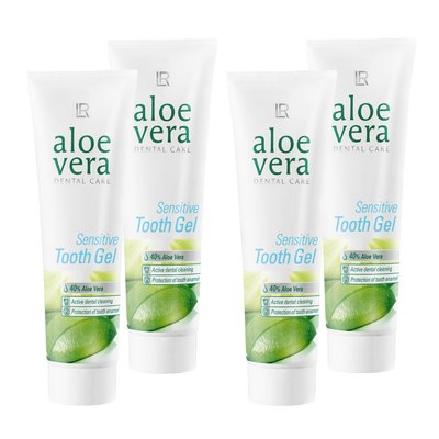 4x Aloe Vera Zahngel Sensitive * 40% * schtzt Zahnschmelz * 4x 100ml
